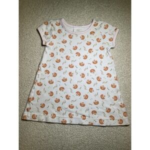 Lullaby Set Pumpkin Faith Dress Size 12 Months Pima Cotton Pink Trim